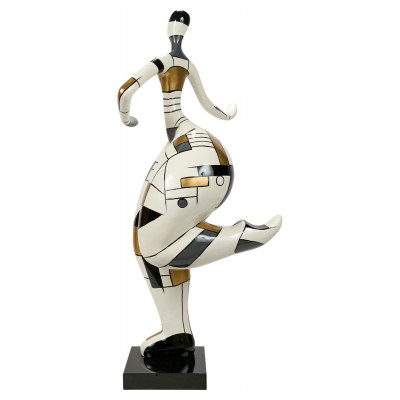 Escultura de bailarina en oro y plata