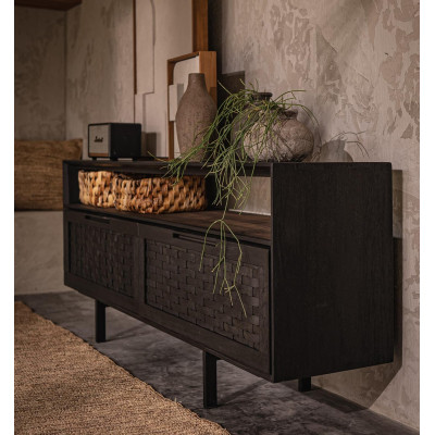 Soporte de TV Karma con 2 cajones y 1 estante