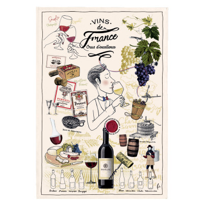 Paño de cocina estampado Crus d'excellence