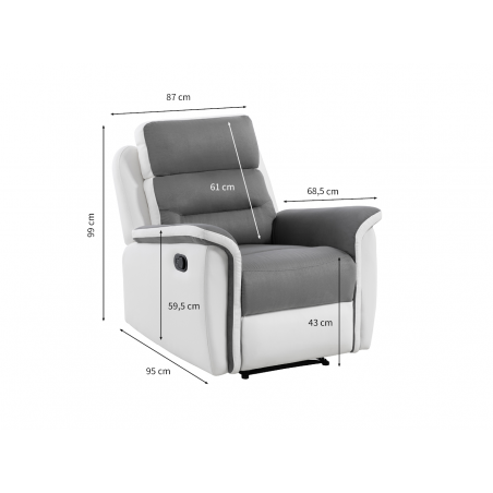 Fauteuil de relaxation 9222 manuel en simili et microfibre