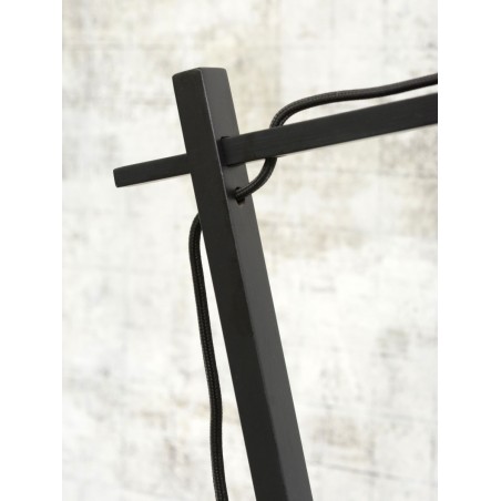 Lampe de table Andes en bambou noir et lin