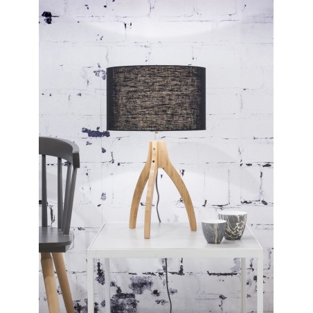 Lampe de table Annapurna en bambou naturel et lin