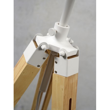 Lampadaire Darwin en bois et fer blanc