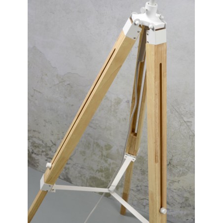 Lampadaire Darwin en bois et fer blanc