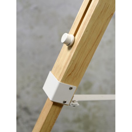 Lampadaire Darwin en bois et fer blanc