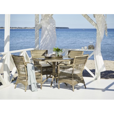 Fauteuil repas de jardin Marie coussin inclus
