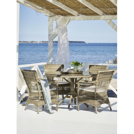 Fauteuil repas de jardin Marie coussin inclus