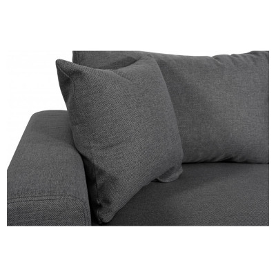 Canapé panoramique convertible niche à droite Maria U Plus avec 2 coffres et 2 poufs en tissu