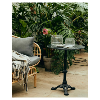 Table ronde Café en marbre et fer