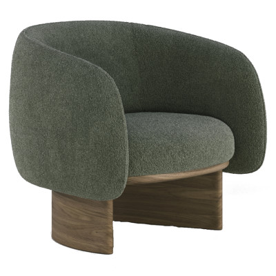 Fauteuil lounge Nido en noyer