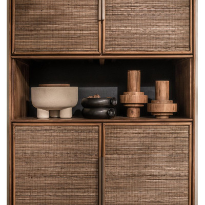 Armoire Grace avec 4 portes et 1 étagère ouverte