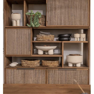 Armoire Grace avec 3 portes coulissantes 2 tiroirs