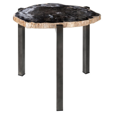 Table d'appoint en bois pétrifié