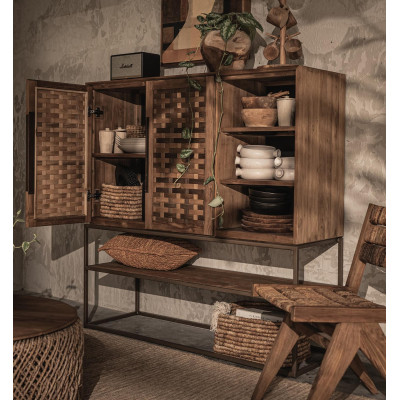 Armoire Karma avec 2 portes, 3 tiroirs et 1 rack