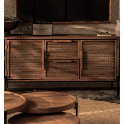 Buffet Coco avec 2 portes, 2 tiroirs et 4 racks