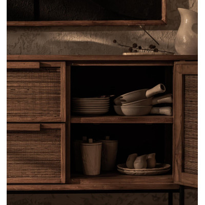 Buffet Coco avec 2 portes, 2 tiroirs et 4 racks