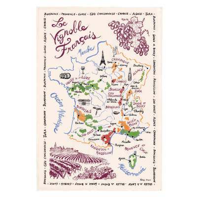 Torchon La Carte des Vins de France