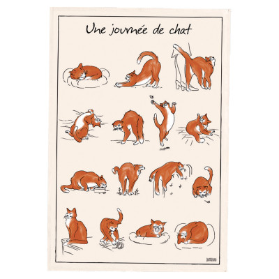 Torchon imprimé Journée de chat