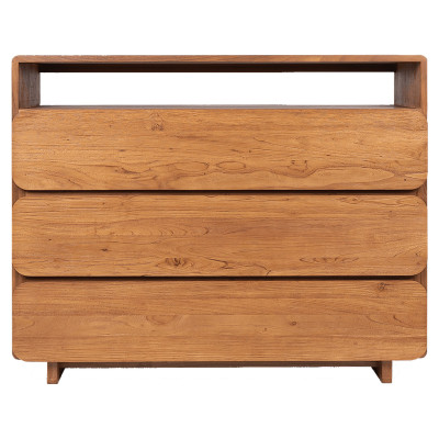 Commode haute Tess avec trois tiroirs et étagère ouverte