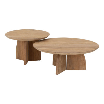 Set de 2 tables basses Nova en teck