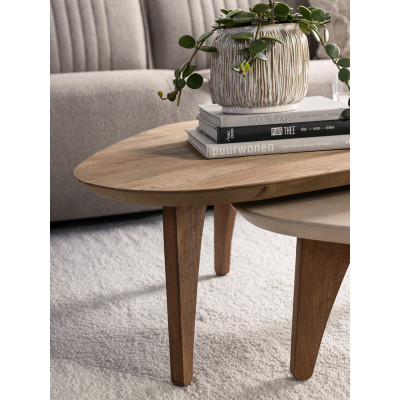 Lot de deux tables basses galet Bliss Mortex