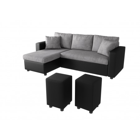 Maria reversible and convertible corner sofa with 2 ottomans