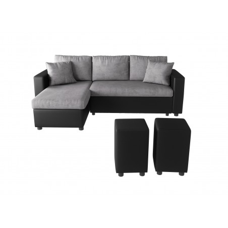 Maria reversible and convertible corner sofa with 2 ottomans