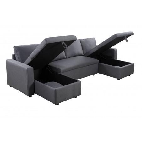 Maria U Convertible Panoramic Sofa with 2 Storage Compartments