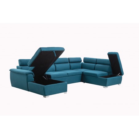 Parma Panoramic Convertible Sofa with 2 Storage Compartments