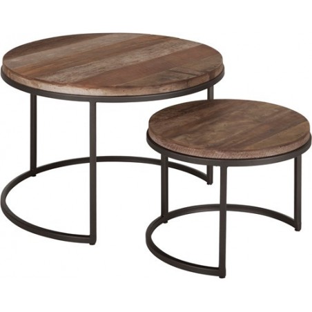 Set of 2 round coffee tables Tuareg
