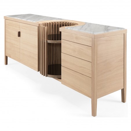 Carousel Sideboard in Oak and Marble