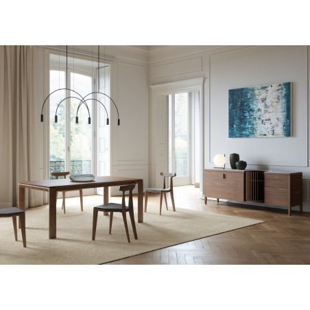 Carousel Sideboard in Walnut and Marble