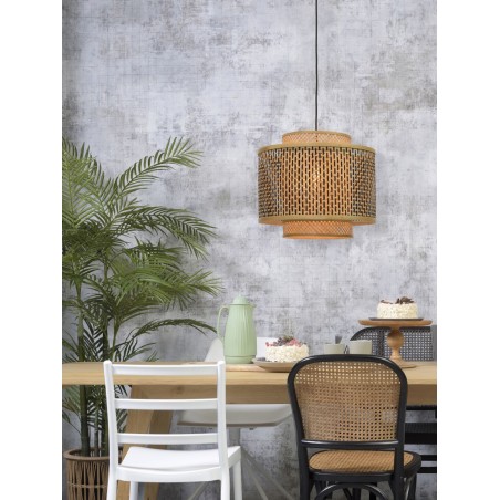 Bhutan Pendant Light in Bamboo and Iron