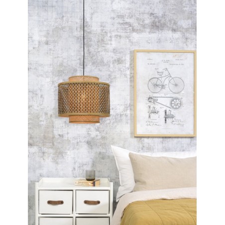 Bhutan Pendant Light in Bamboo and Iron