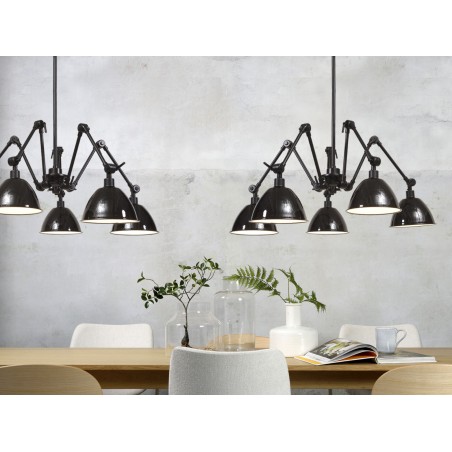 Amsterdam Iron Pendant Light with 5 Lampshades
