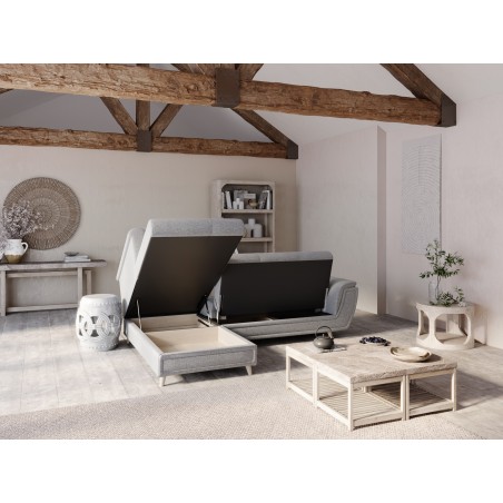 Forty left-hand convertible fabric corner sofa