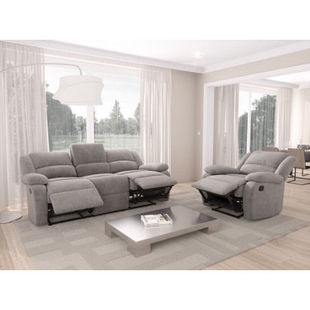 9121 Manual 3 Seater Microfiber Relaxation Sofa