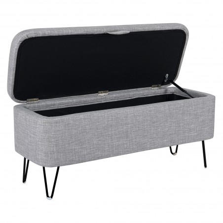 End-of-bed bench WSS964 with storage and hairpin legs