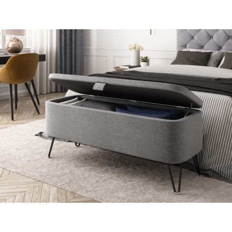 End-of-bed bench WSS964 with storage and hairpin legs