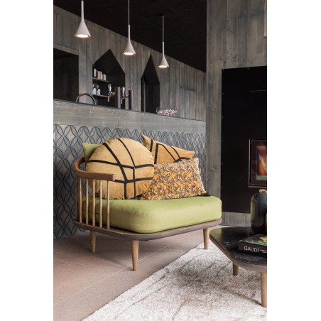 Round embroidered Fara cushion