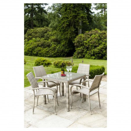 Ocean Pearl Square Fiji Table with Glass Top