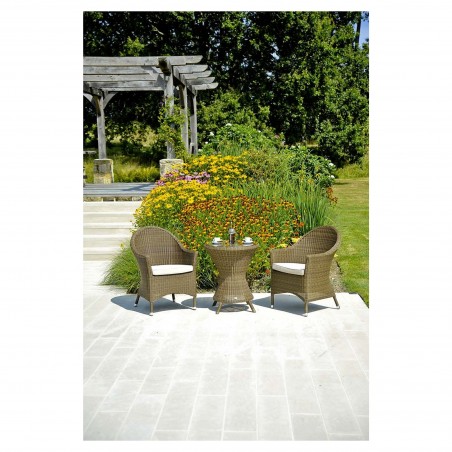 San Marino small round bistro table with glass top