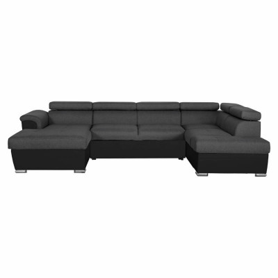 Parma panoramic sofa bed with 2 boxes in imitation and fabric