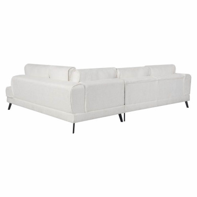 Imperial left corner sofa convertible in bouclette fabric with 2 chests