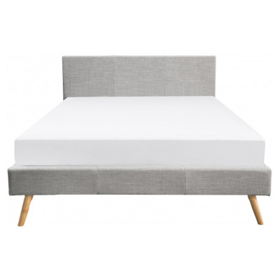 Bjorn Scandinavian fabric bed frame with wooden legs