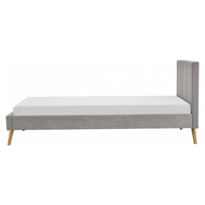Bjorn Scandinavian fabric bed frame with wooden legs