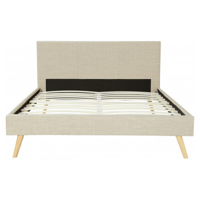 Bjorn Scandinavian Fabric Bed Frame with Wooden Legs