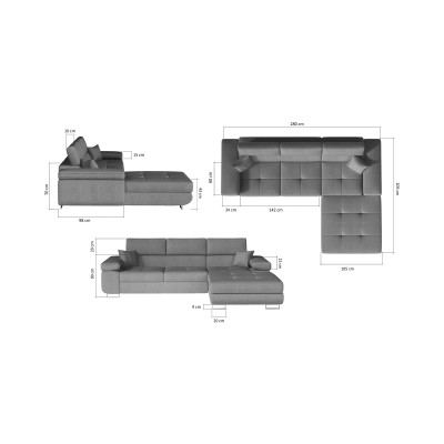 Left Armando convertible corner sofa