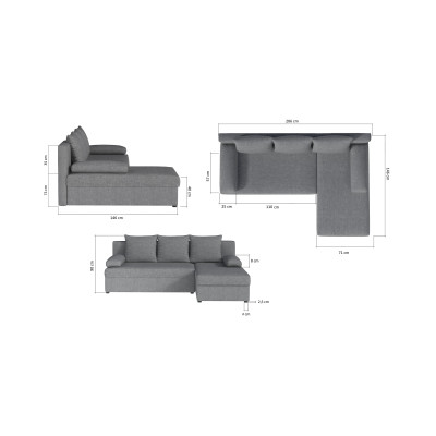 Gino left convertible corner sofa
