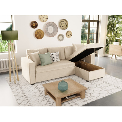 Maria reversible velvet convertible corner sofa